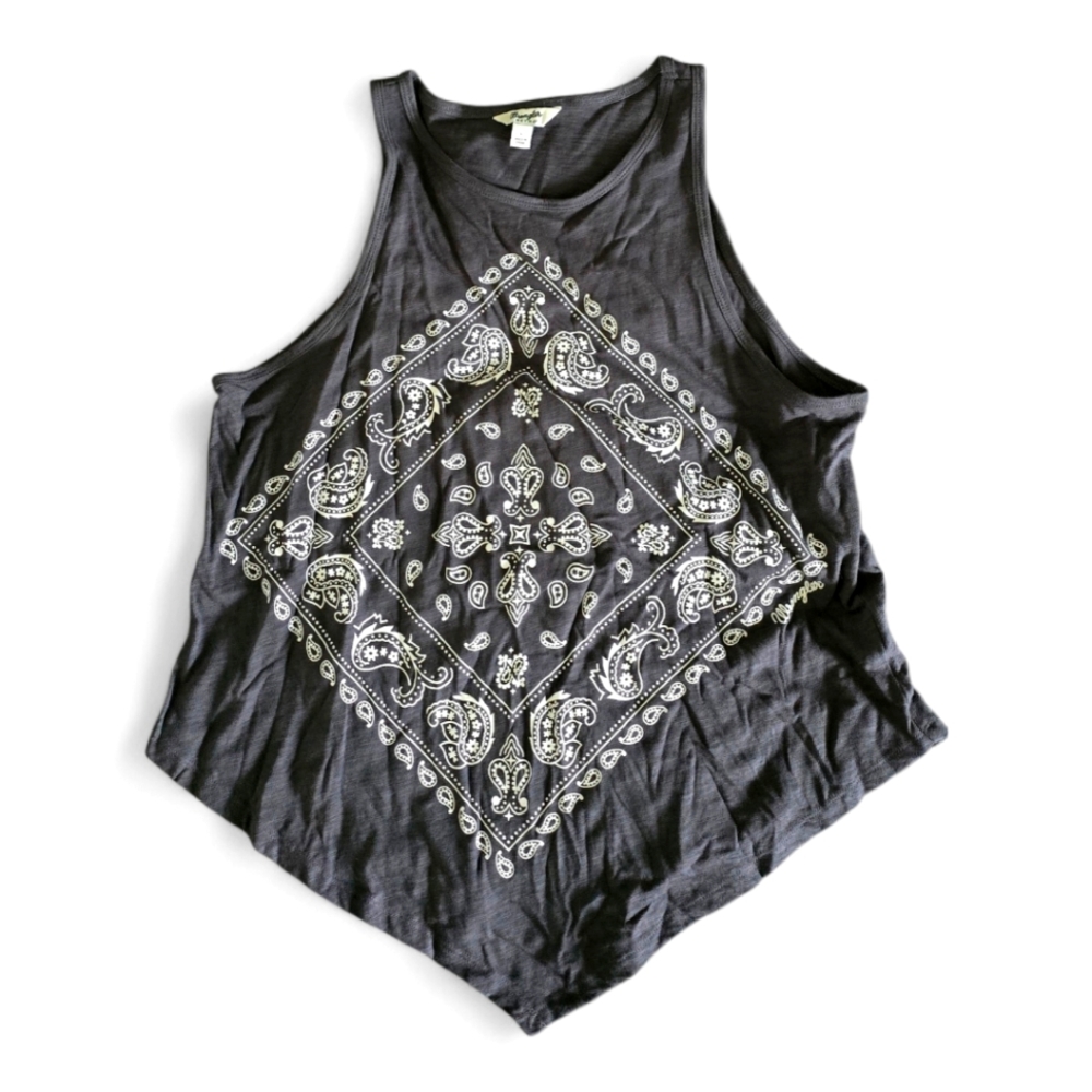 Women's Wrangler V-Cut Paisley Tank Top - Sz Lg